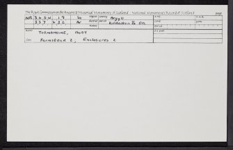 Islay, Tornamoine, NR34SW 19, Ordnance Survey index card, Recto
