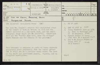Islay, Cnoc Na Croiche, NR36SW 1, Ordnance Survey index card, page number 1, Recto