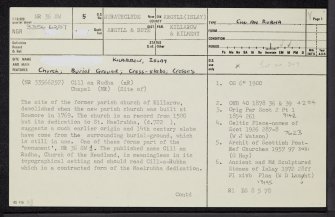 Islay, Kilarrow, NR36SW 5, Ordnance Survey index card, page number 1, Recto