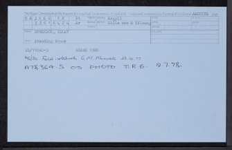 Islay, Knockdon, NR36SW 12, Ordnance Survey index card, Recto
