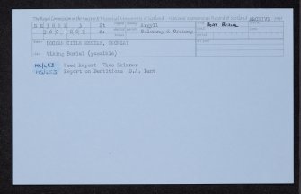 Oronsay, Lochan Cille Mhoire, NR38NE 3, Ordnance Survey index card, Recto