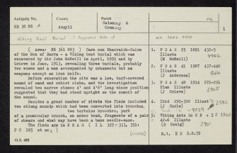 Oronsay, Carn A' Bharraich, NR38NE 4, Ordnance Survey index card, page number 1, Recto