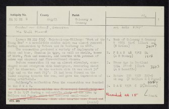 Oronsay, 'Caisteal Nan Gillean 1', NR38NE 8, Ordnance Survey index card, page number 1, Recto