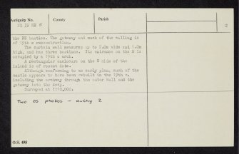 Colonsay, Loch An Sgoltaire, NR39NE 5, Ordnance Survey index card, page number 2, Verso