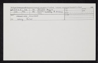 Colonsay, Machrins, NR39SE 26, Ordnance Survey index card, Recto