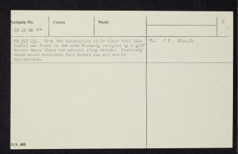 Colonsay, Machrins, NR39SE 26, Ordnance Survey index card, page number 2, Verso