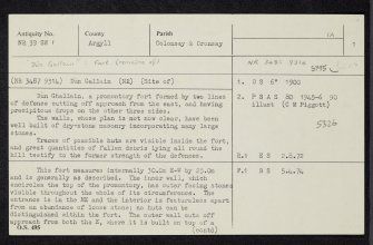 Colonsay, Dun Gallain, NR39SW 1, Ordnance Survey index card, page number 1, Recto