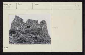 Islay, Dunyvaig Castle, NR44NW 24, Ordnance Survey index card, page number 2, Recto
