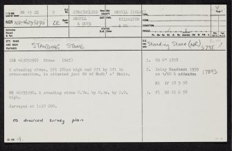 Islay, Trudernish, NR45SE 9, Ordnance Survey index card, page number 1, Recto