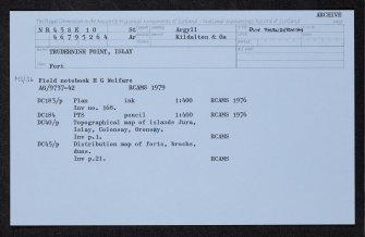 Islay, Trudernish Point, NR45SE 10, Ordnance Survey index card, Recto