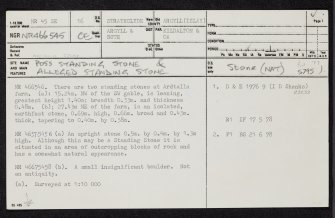 Islay, Ardtalla, NR45SE 16, Ordnance Survey index card, page number 1, Recto