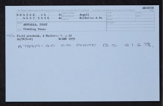 Islay, Ardtalla, NR45SE 16, Ordnance Survey index card, Recto