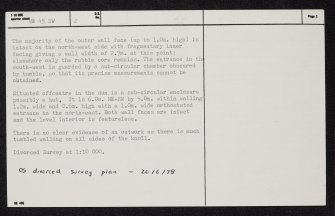 Islay, Dun Fhinn, NR45SW 2, Ordnance Survey index card, page number 2, Verso