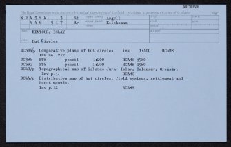 Islay, Kintour, NR45SW 3, Ordnance Survey index card, Recto