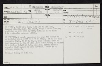 Islay, Druim Arn-Ir-Ach, NR45SW 7, Ordnance Survey index card, page number 1, Recto