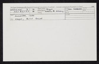 Islay, Kilslevan, NR46NW 3, Ordnance Survey index card, Recto