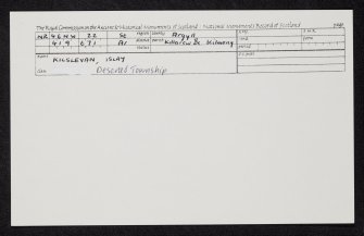 Islay, Kilslevan, NR46NW 22, Ordnance Survey index card, Recto