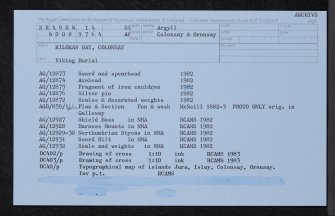 Colonsay, Kiloran Bay, NR49NW 14, Ordnance Survey index card, Recto
