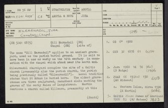 Jura, Keils, Cill Earnadil, NR56NW 1, Ordnance Survey index card, page number 1, Recto
