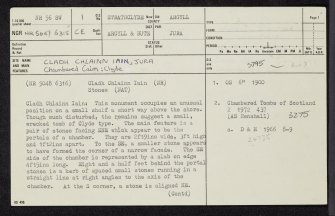 Jura, Cladh Chlainn Iain, NR56SW 1, Ordnance Survey index card, page number 1, Recto