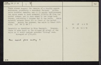 Jura, Cladh Chlainn Iain, NR56SW 1, Ordnance Survey index card, page number 2, Recto
