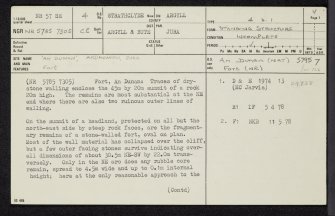 Jura, Ardmenish, An Dunan, NR57SE 4, Ordnance Survey index card, page number 1, Recto
