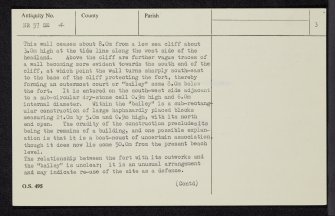 Jura, Ardmenish, An Dunan, NR57SE 4, Ordnance Survey index card, page number 3, Recto