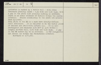 Jura, Cladh Mhic Iain, NR57SE 6, Ordnance Survey index card, page number 2, Recto