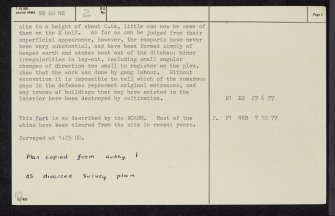 Cnoc Araich, NR60NE 2, Ordnance Survey index card, page number 2, Verso