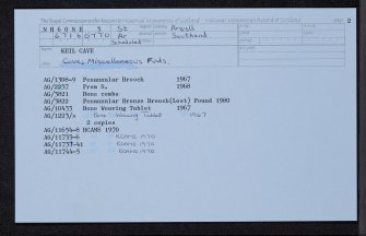 Keil Cave, NR60NE 3, Ordnance Survey index card, page number 2, Recto