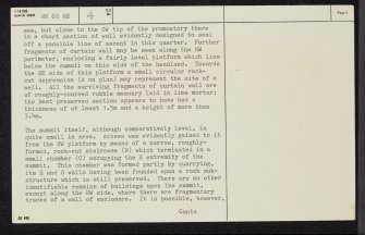 Dunaverty Castle, NR60NE 4, Ordnance Survey index card, page number 2, Verso