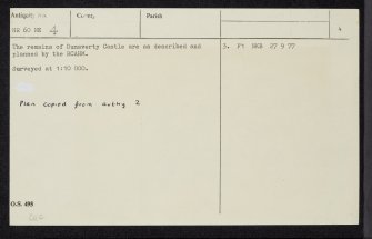 Dunaverty Castle, NR60NE 4, Ordnance Survey index card, page number 4, Verso