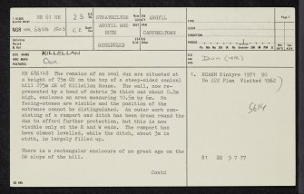 Killellan, NR61NE 23, Ordnance Survey index card, page number 1, Recto