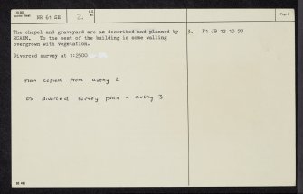 Killellan House, NR61SE 2, Ordnance Survey index card, page number 2, Verso