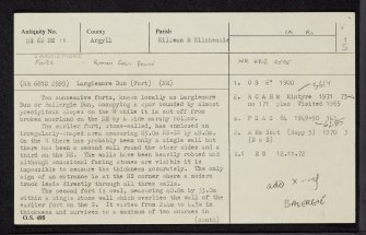 Largiemore, NR62NE 13, Ordnance Survey index card, page number 1, Recto