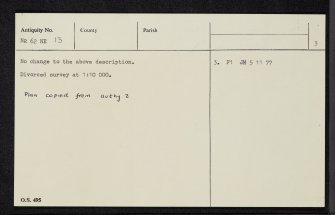 Largiemore, NR62NE 13, Ordnance Survey index card, page number 3, Recto