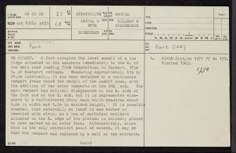 Westport, NR62NE 21, Ordnance Survey index card, page number 1, Recto
