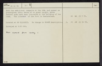 Westport, NR62NE 21, Ordnance Survey index card, page number 2, Verso