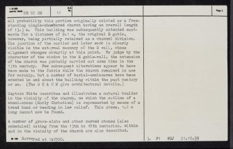 Kilchenzie, Old Parish Church And Churchyard, NR62SE 12, Ordnance Survey index card, page number 2, Verso