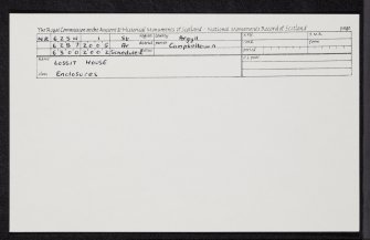 Lossit House, NR62SW 1, Ordnance Survey index card, Recto