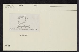 Gigha, Gallochoille Cottage, NR64NE 2, Ordnance Survey index card, Recto