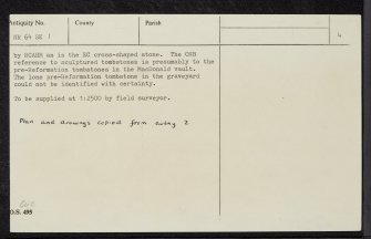 Kintyre, Killean, St John's Church, NR64SE 1, Ordnance Survey index card, page number 4, Verso