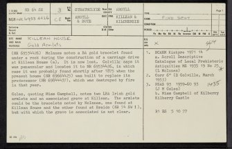 Killean House, NR64SE 3, Ordnance Survey index card, page number 1, Recto
