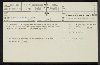 South Crubasdale, NR64SE 23, Ordnance Survey index card, page number 1, Recto