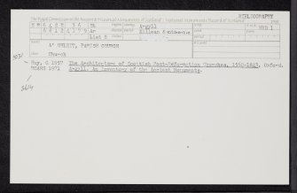 A' Chleit, Killean And Kilchenzie Parish Church, NR64SE 36, Ordnance Survey index card, Recto