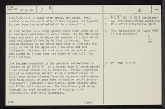 Gigha, Cnoc Largie, NR65SE 7, Ordnance Survey index card, page number 2, Verso