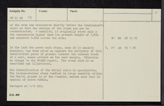 Gigha, Tarbert, Burial Ground, NR65SE 13, Ordnance Survey index card, page number 3, Recto