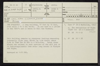 Gigha, Cail Nan Ciomach, NR65SW 7, Ordnance Survey index card, page number 1, Recto