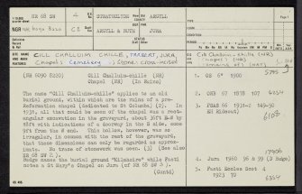 Jura, Tarbert, Cill Chalium-Chille, NR68SW 4, Ordnance Survey index card, page number 1, Recto