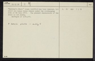 Jura, Maclean's Skull, NR69NW 2, Ordnance Survey index card, page number 2, Recto